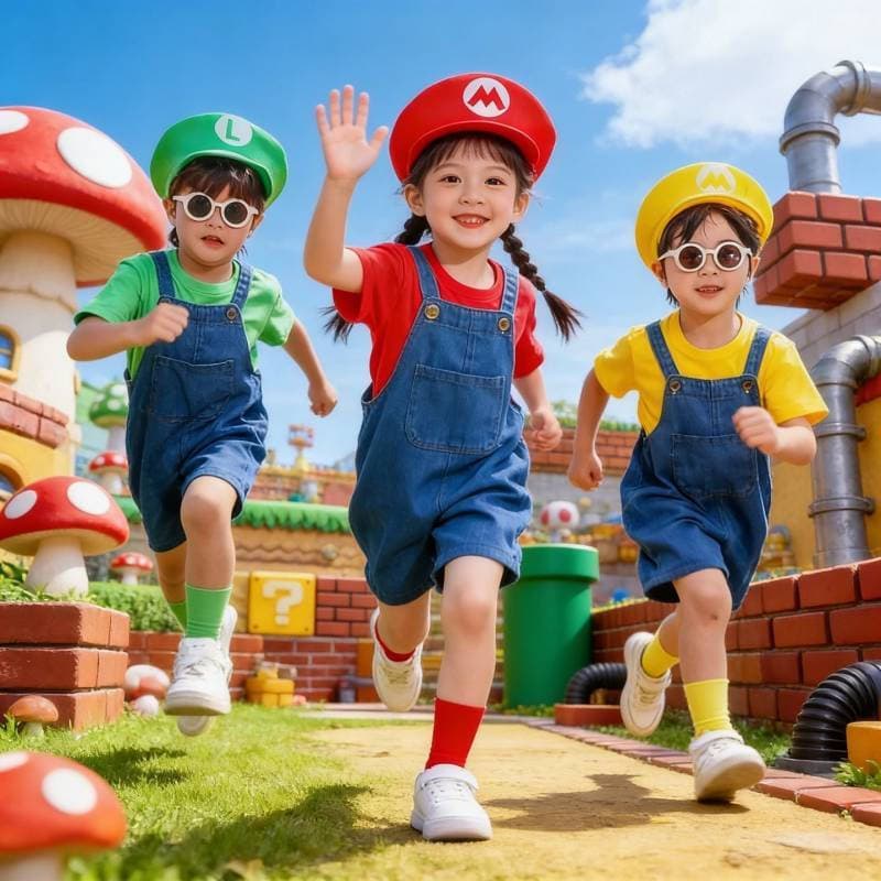 Fantasia Infantil do Mario para Meninos e Meninas, Macacão Super Mary para Apresentações de Formatura em Jardim de Infân