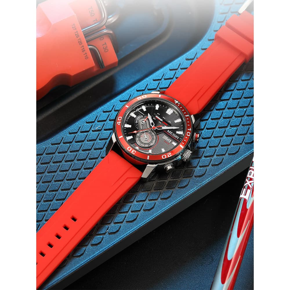 Megir megir relógio masculino estudante na moda esportes fita de Silicone à prova dwaterproof água luminosa piloto relóg