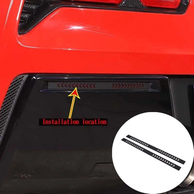 Para Chevrolet Corvette C7 2014-2019 Aço Inoxidável Preto Amortecedor Traseiro Do Carro Luz De Nevoeiro Capa Guarnição A