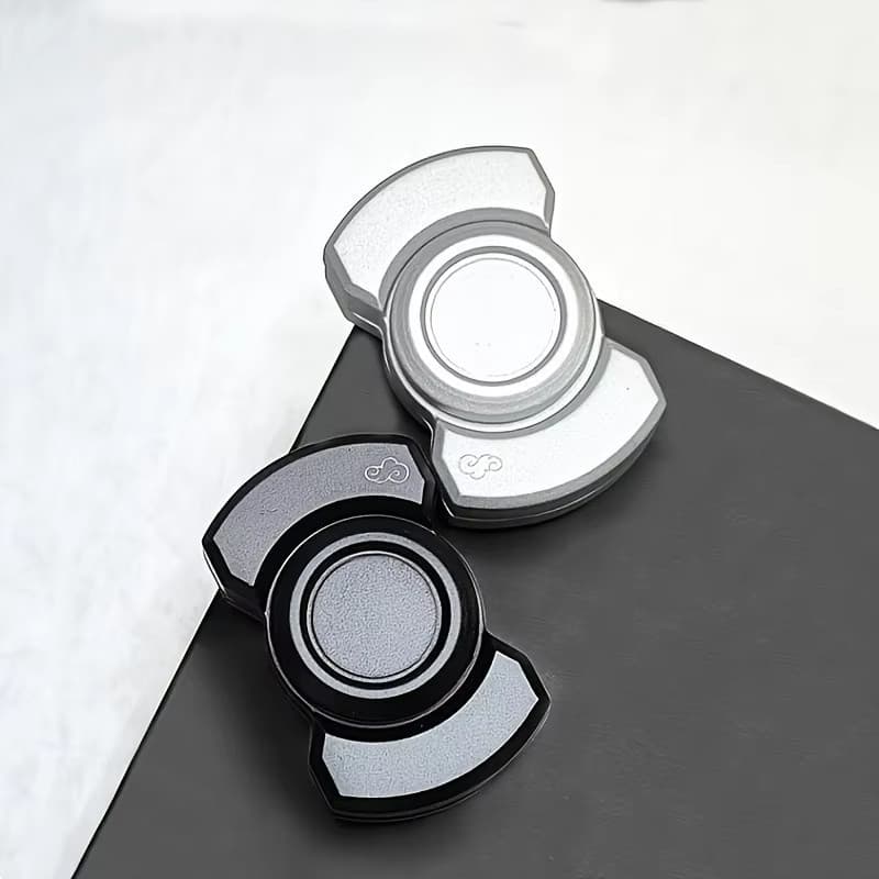 Brinquedo Fidget Três Em Um-Metal slider/Widget rotator clicker Deslizante Tátil-De Mesa Giratório Fancy Para Aliviar An