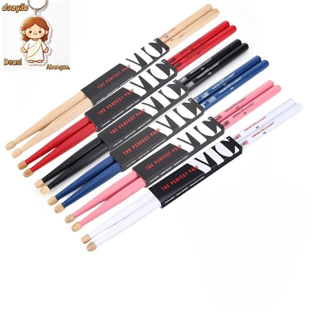 Vic Firth 5A/7A Baqueta Profissional Instrumento de Madeira Baqueta Acessórios Baqueta Par