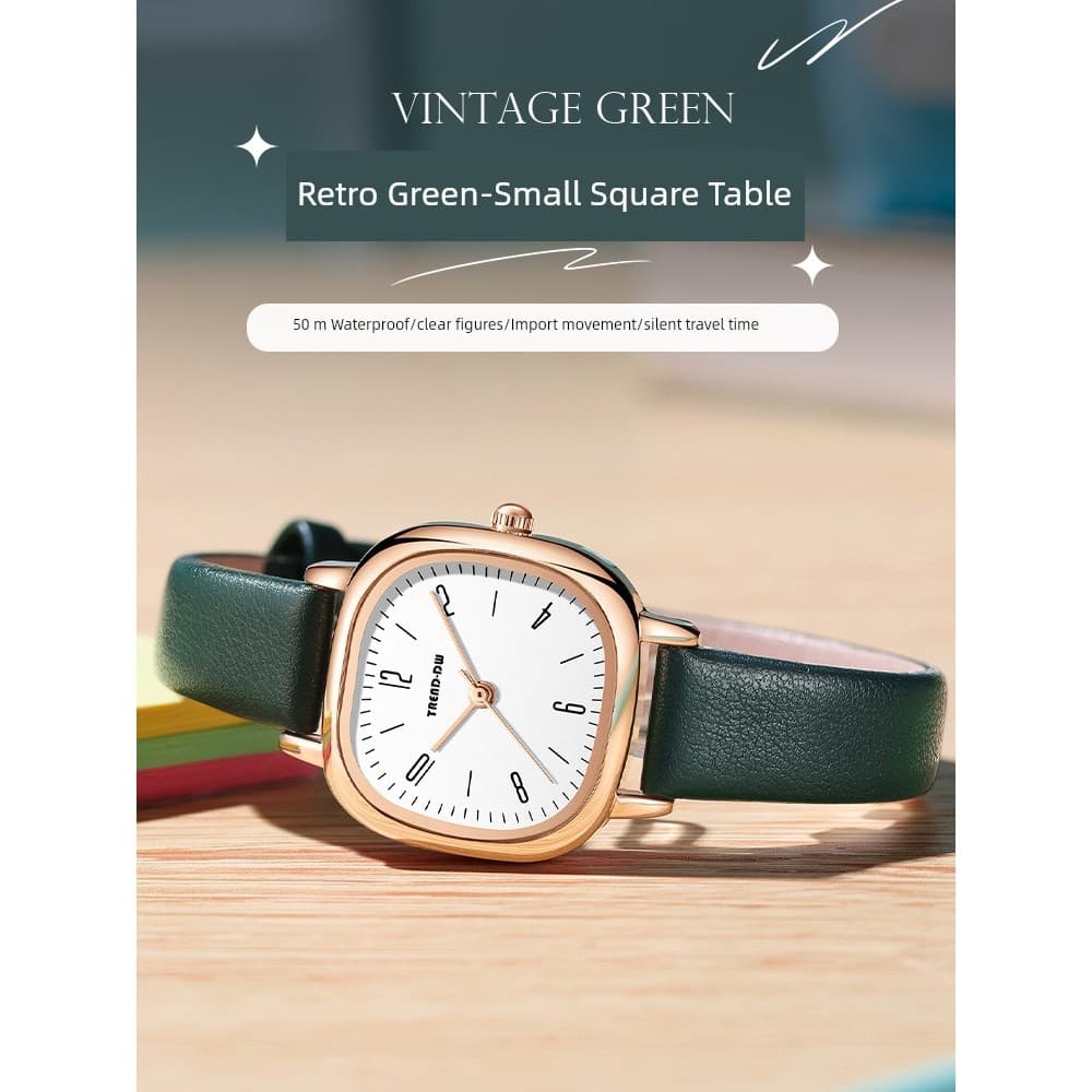 Relógio Feminino Quartz Relógio feminino moda Relógio Importado Feminino Retro pequeno mostrador quadrado