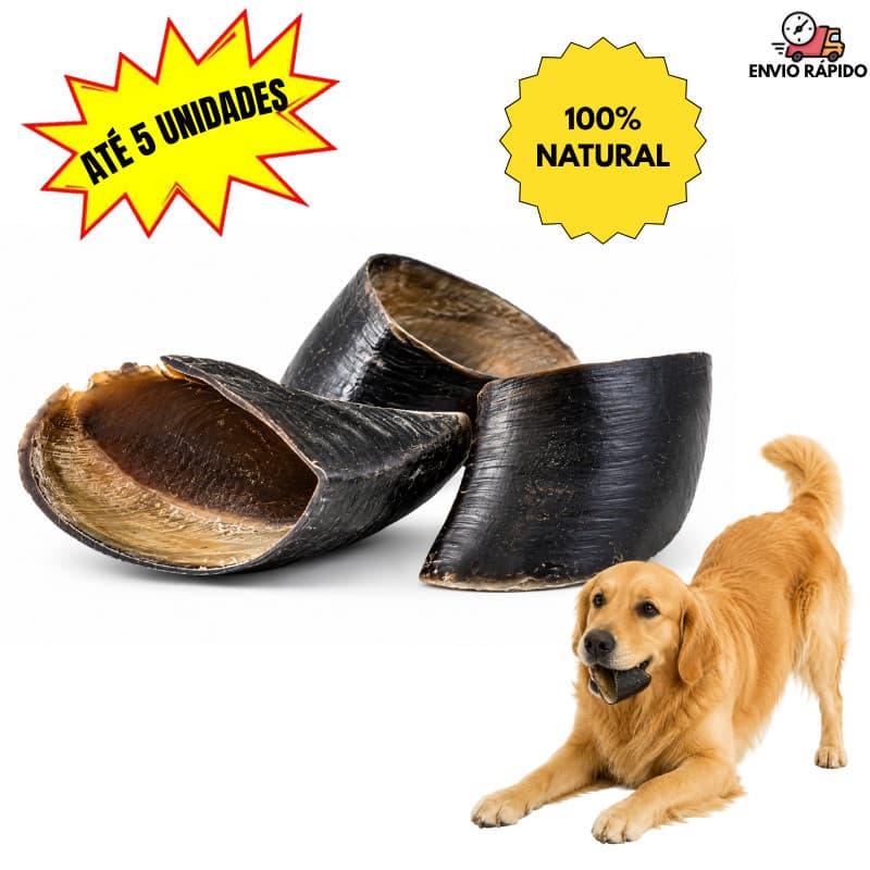 Mordedor Natural Para Cachorro Casco Bovino Petisco Para Cães Até 5un