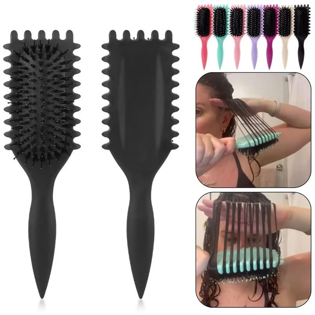 Escova Definidora De Cachos , De Cabelo Encaracolado Com Cerdas , Estilo Fino De Ondulação , Para Cabelos Cacheados , Mu