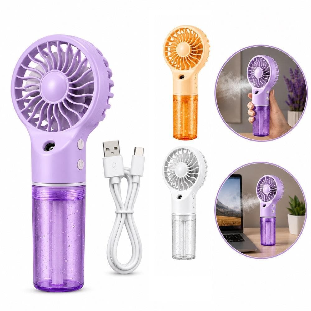 VENTILADOR SPRAY MINI VAPORIZADOR MESA UMIDIFICADOR PORTATIL 4 VELOCIDADES SKIN CARE PELE ROSTO MAQUIAGEM PORTATIL RECAR