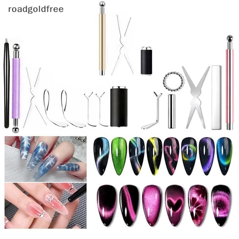 Conjunto De Ferramentas Magnéticas Para Unhas , Olho De Gato , Pontas Francesas Coração , Ímãs , Ímã De Unha , Sti Gel ,