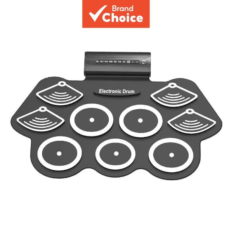 Conjunto De Bateria Eletrônica USB Dobrável Miwayer De 9 Almofadas , Kit Digital Portátil Roll-up Com De Silicone E Alta
