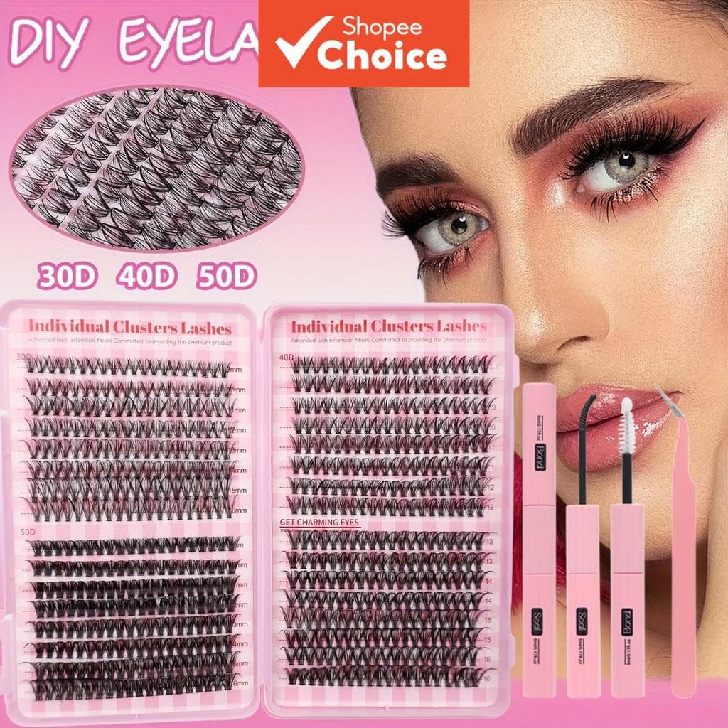 Kit de Cílios Postiços em Tufos Wispy C Curl Extensões de Cílios em Tufos Olho de Gato Volume Individual Cílios Postiços