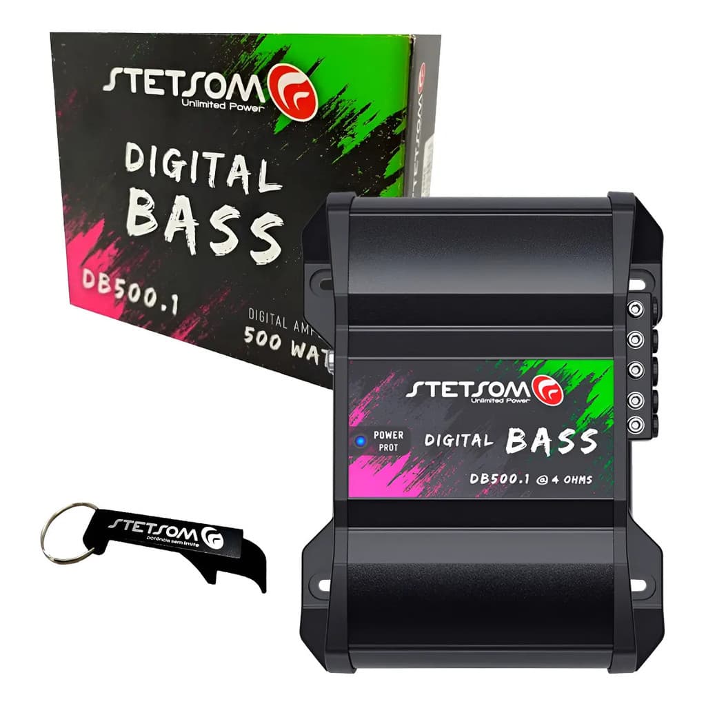 Modulo Amplificador Stetsom DB500.1 Digital Bass 500w Rms 4 Ohms Som Automotivo Subwoofer