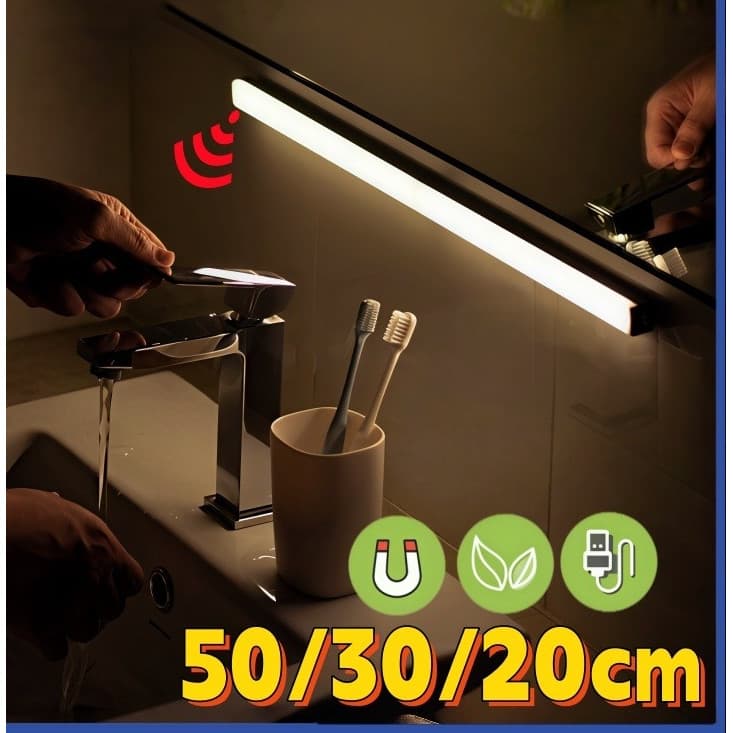 Lâmpada LED Sensor de Movimento USB Recarregável Sem Fio para Armário Closet Quarto