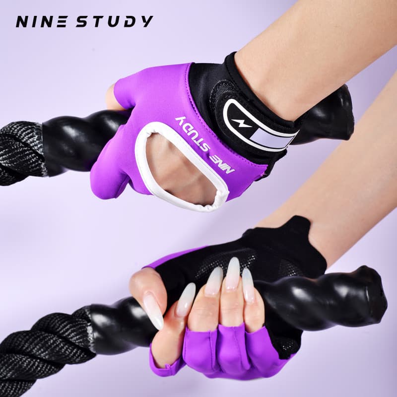 Novas luvas esportivas femininas Yoga Fitness exercício antiderrapante absorção de choque luvas de meio dedo usar @