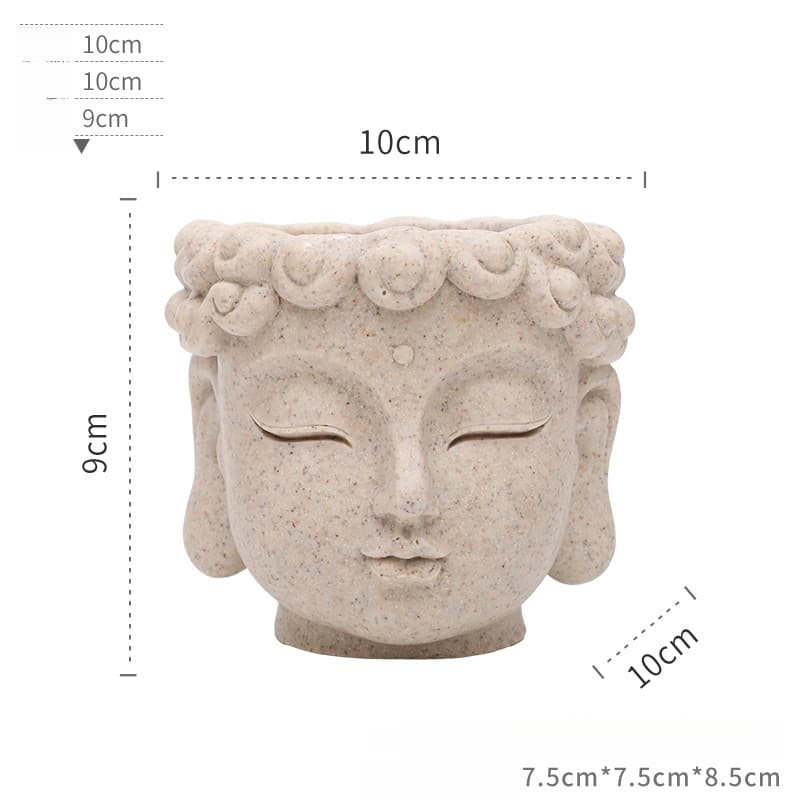 Cabeça de buda resina vaso de flores casa decoração Desktop vaso planta decoração simples planta verde jardinagem recipi