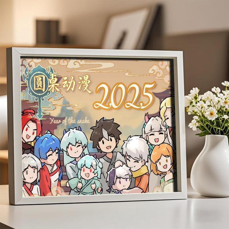 Mesa redonda Anime Xiao Fanyaoxi grupo retrato moldura de foto mesa de balanço ventilador cômico de alto valor pode pend