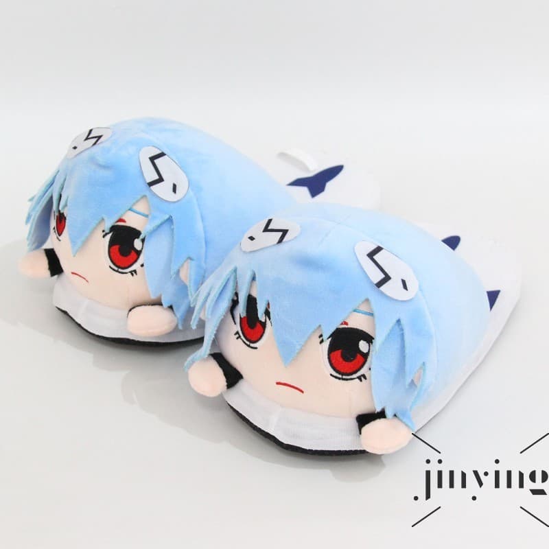 Chinelos Rei Ayanami Cosplay-Sapatos De Anime De Pelúcia De 28 Cm Para Homens E Mulheres