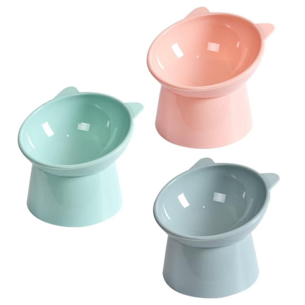 Comedouro Gatinho Ergonômico Elevado Postura Correta Para Cães Gatos 240ml