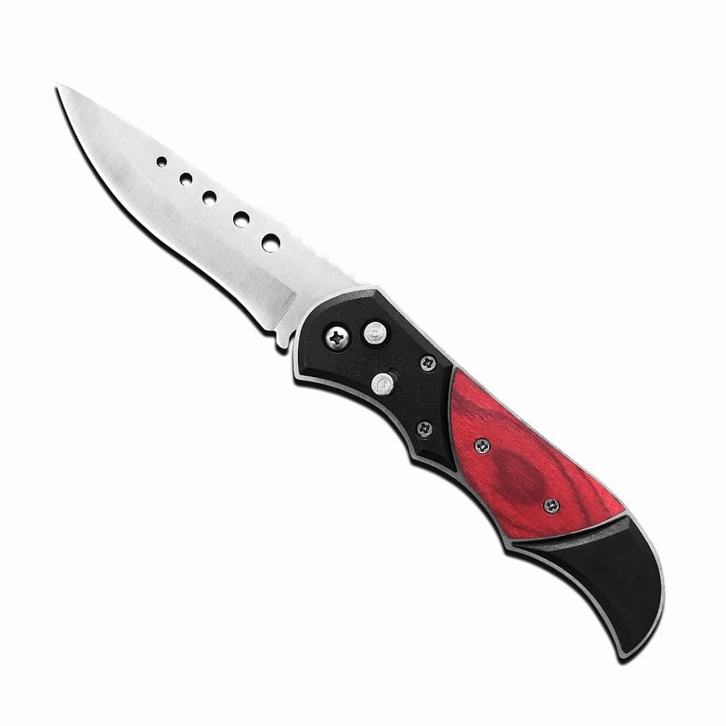 Canivete Tático Automático MK - Preto e Vermelho