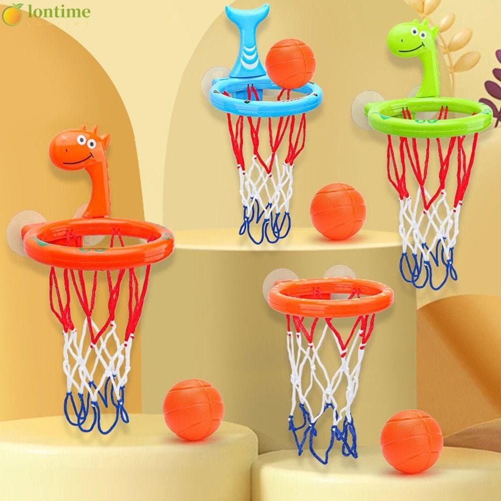 Cesta De Basquete LONTIME Com 3 Bolas , Brinquedos De Banho Para Bebês , Ventosa , Mini , Banheira , Esportes