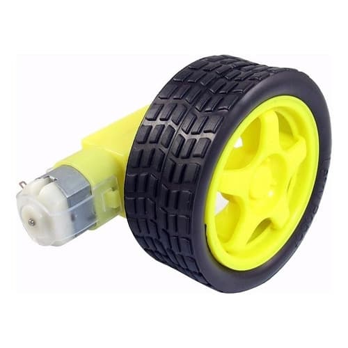 Motor Dc 3v A 6v Caixa Redutora De Roda De Borracha Arduino