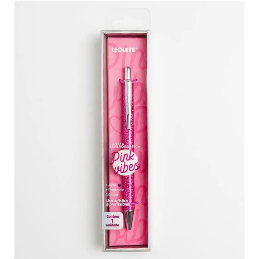 Caneta Esferográfica Leonora Pink Vibes Glitter 1.0mm 97911