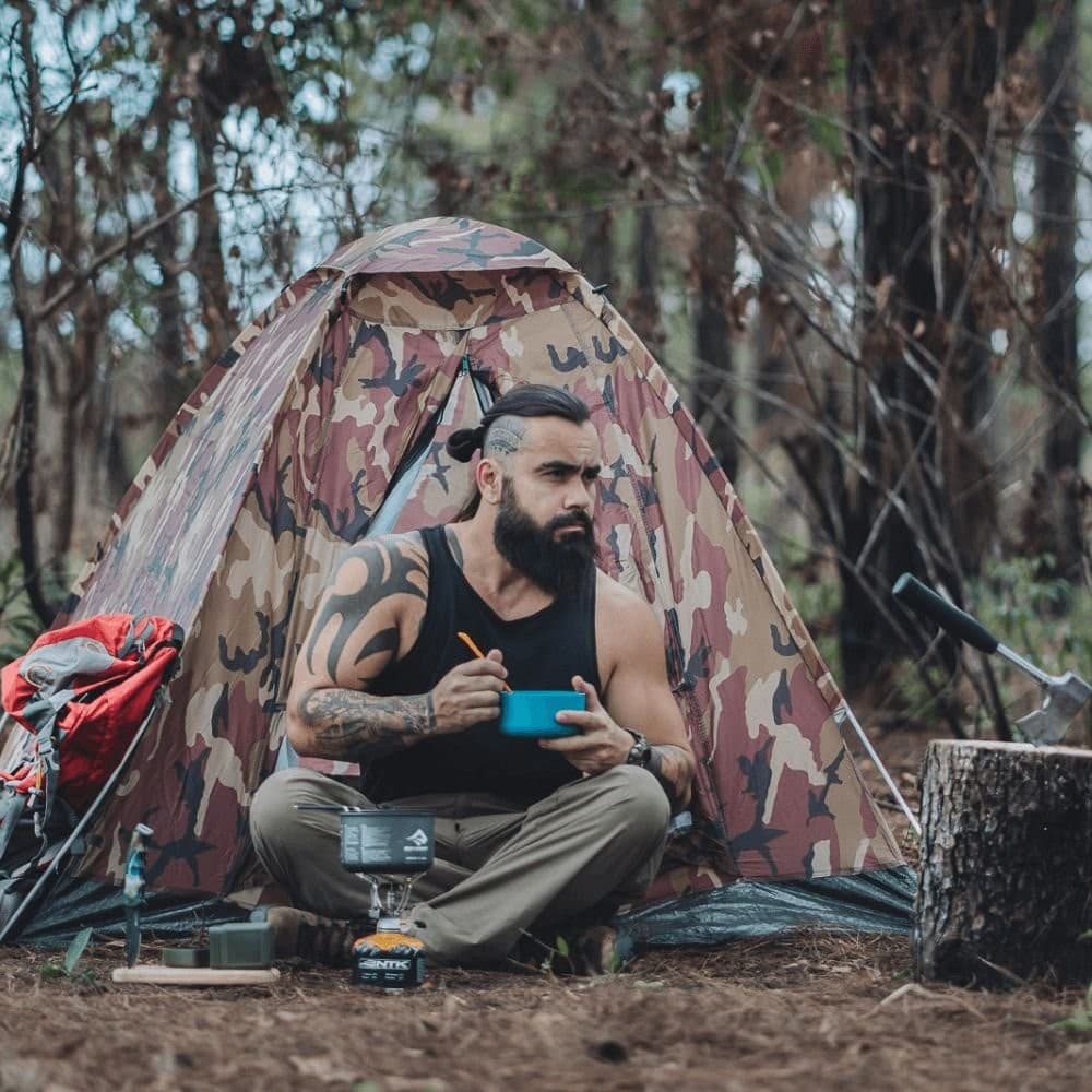 Barraca de camping camuflada NTK Kongo 3 pessoas MARROM