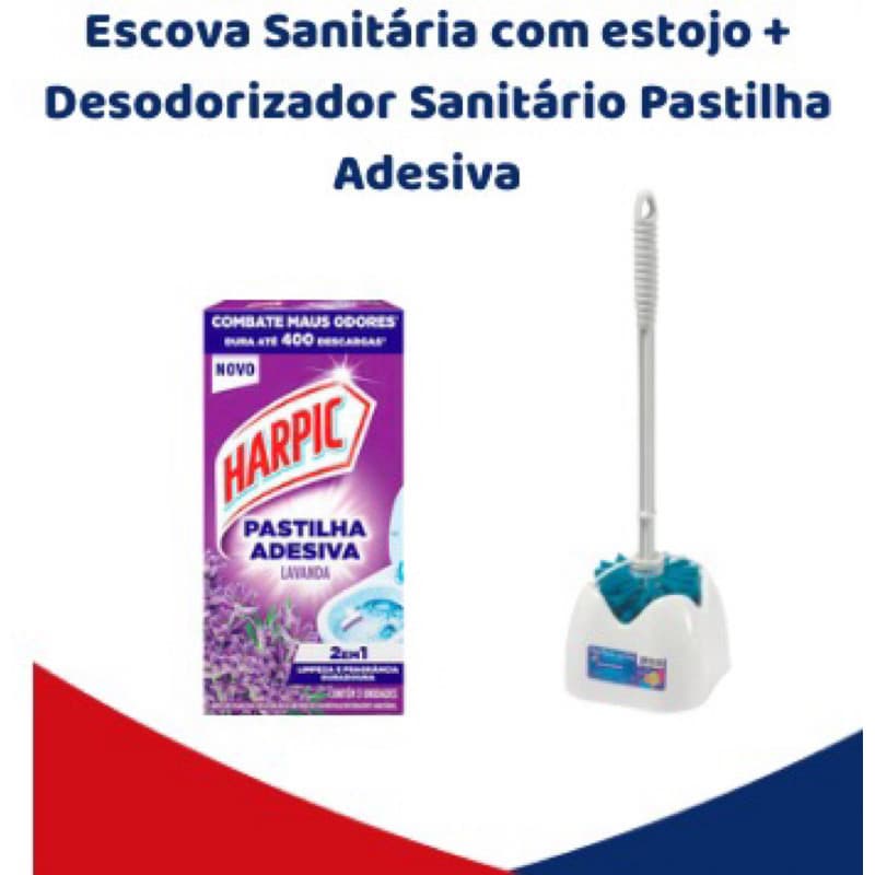 Escova Sanitária Com estojo + Pasta Sanitária Harpic Lavanda