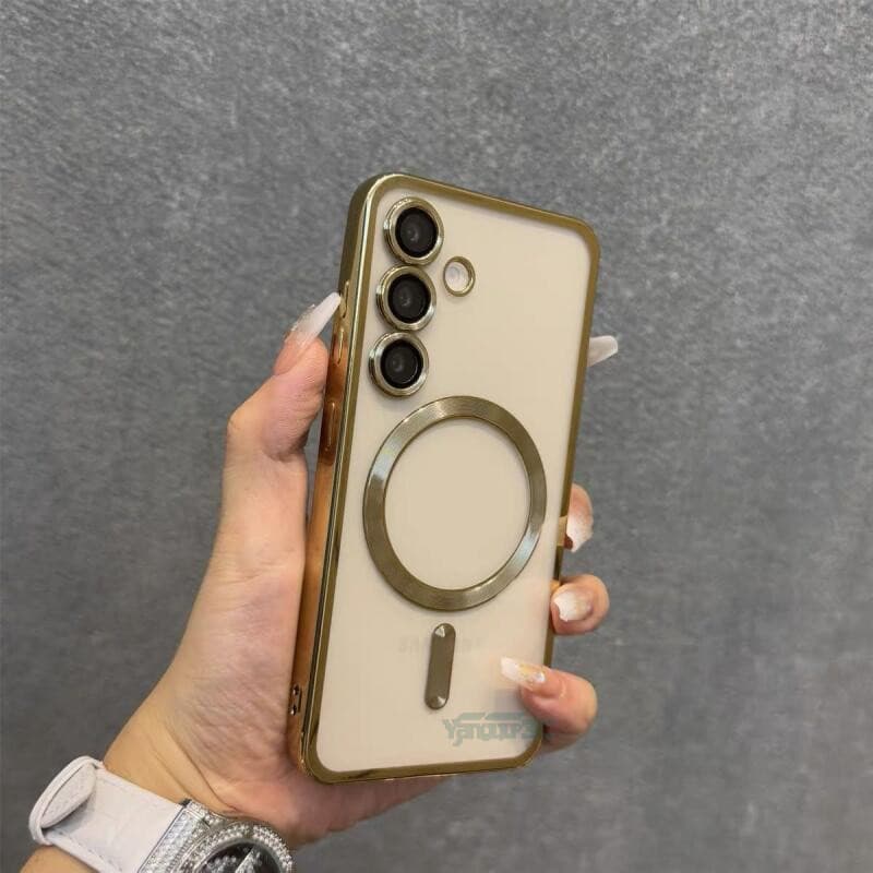 Luxo Chapeamento Magnético Caso De Carga Sem Fio Para Samsung A56 A55 A36 A35 A16 A15 Capa Traseira À Prova De Choque