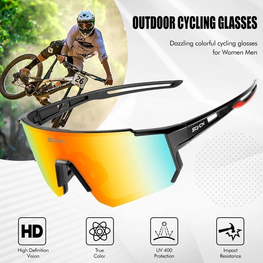 Óculos de Sol para Ciclismo ao Ar Livre, Óculos de Ciclismo MTB para Homens, Óculos Esportivos para Montanhismo e Pesca,