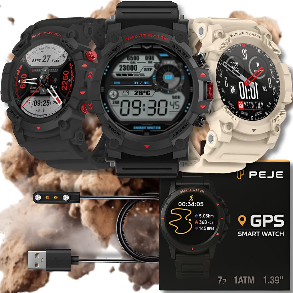 Smartwatch Peje G10C Esportivo GPS Strava +100 Modos de Esporte Monitor Saúde e Bateria Duradoura