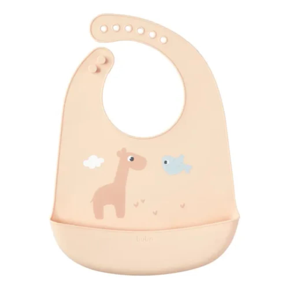 BABADOR EM SILICONE COM PEGA-MIGALHAS CLOUDY NEUTRO/BEGE - BUBA