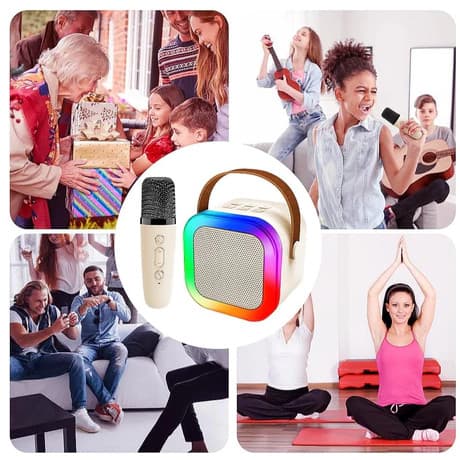 K12 Caixa De Som Com Microfones Bluetooth Karaokê Brincadeiras em Família Alto-falante com microfone-BYB