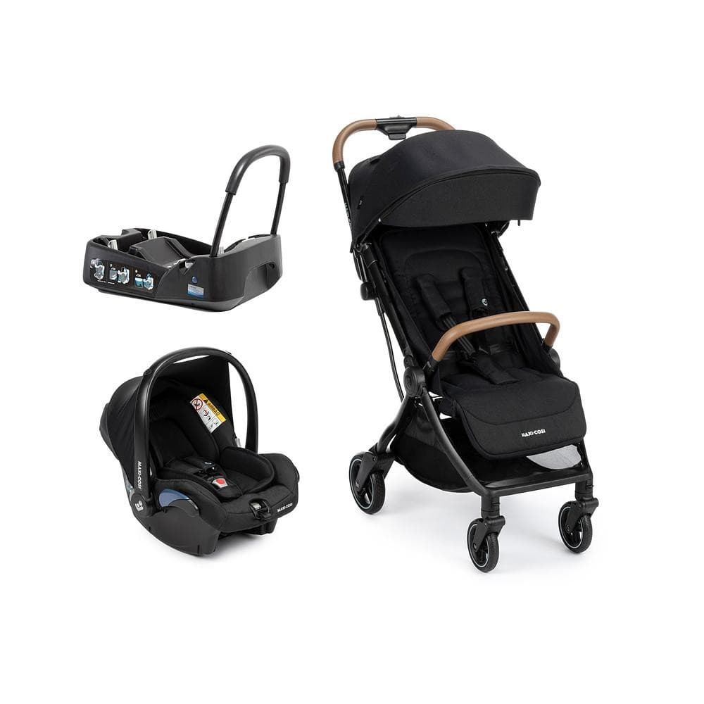 Carrinho com Bebê Conforto e Base Eva³ Maxi Cosi Essential Black 0-22kg