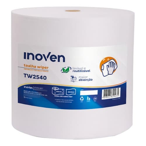 Pano De Limpeza Multiuso Rolo Wiper Resistente E Absorvente Cor Branco