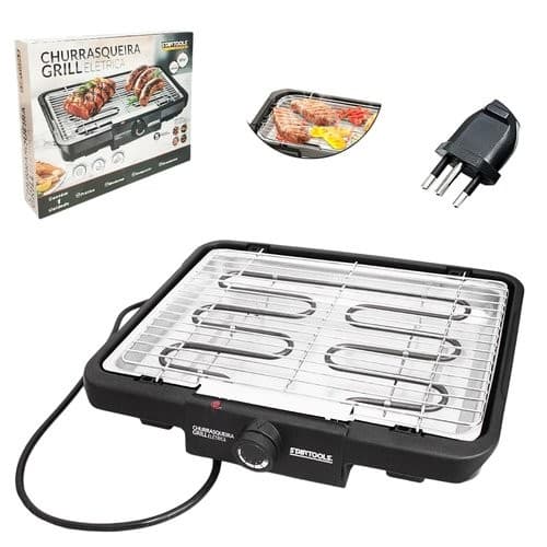 Churrasqueira Eletrica Grill Antiaderrapante Grelha Removivel Facil Limpeza