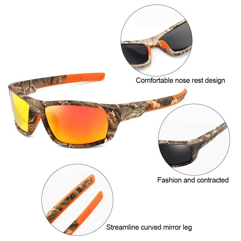Óculos de Sol Polarizados para Ciclismo Esportivo Camuflado, Óculos de Sol para Ciclismo ao Ar Livre, Óculos de Moda par