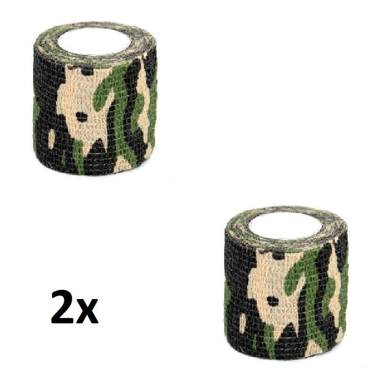 2x  Fita Camuflada Camo Tape Adesivo  Elástica Militar Caça Pesca Camotape Camuflagem