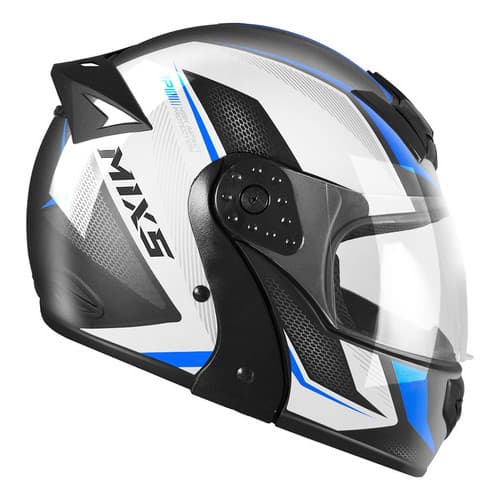 Capacete De Moto Gladiador 58 Articulado Robocop Preto/azul Azul Sólido 58