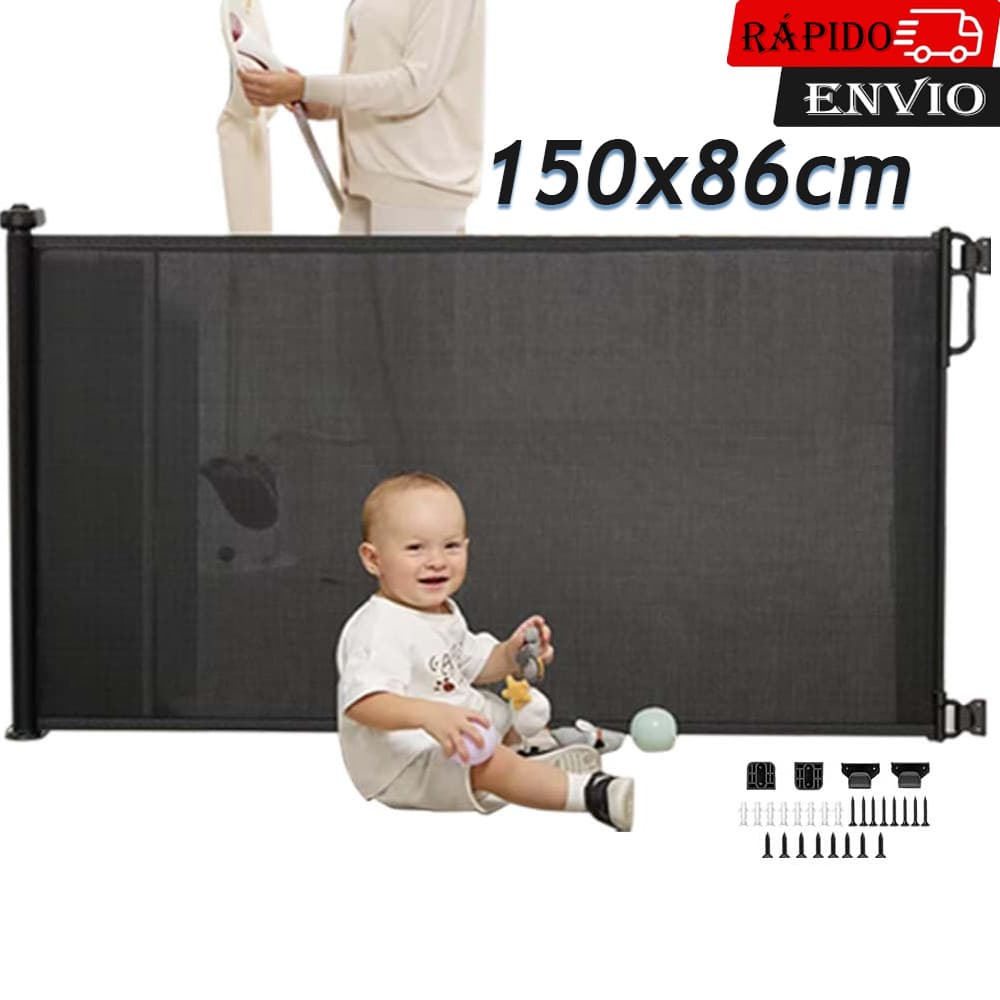 Preto Portao Grade para Cachorros Grade de Protecao para Criancas Escalável Portao Portao Pet Grade de Protecao 150x86cm