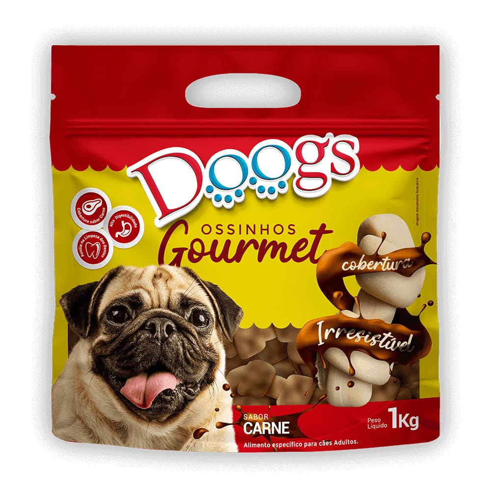 Petisco Ossinho Gourmet Doogs Grandes Sabor Carne 1Kg