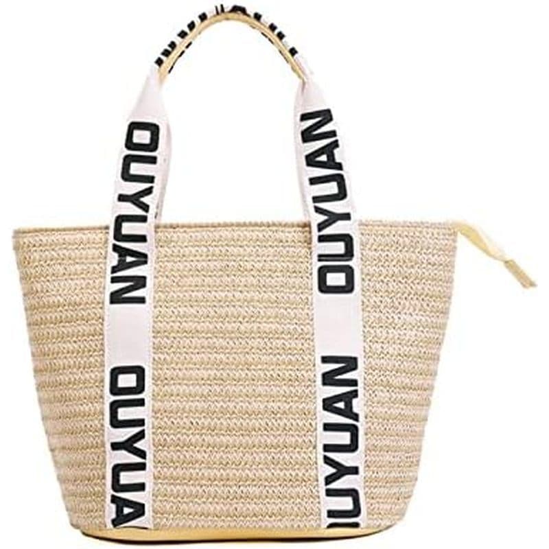 FARZI Bolsa De Tecido Feminina Da Moda Europeia E Americana Palha De Praia Férias À Beira-Mar De Verão