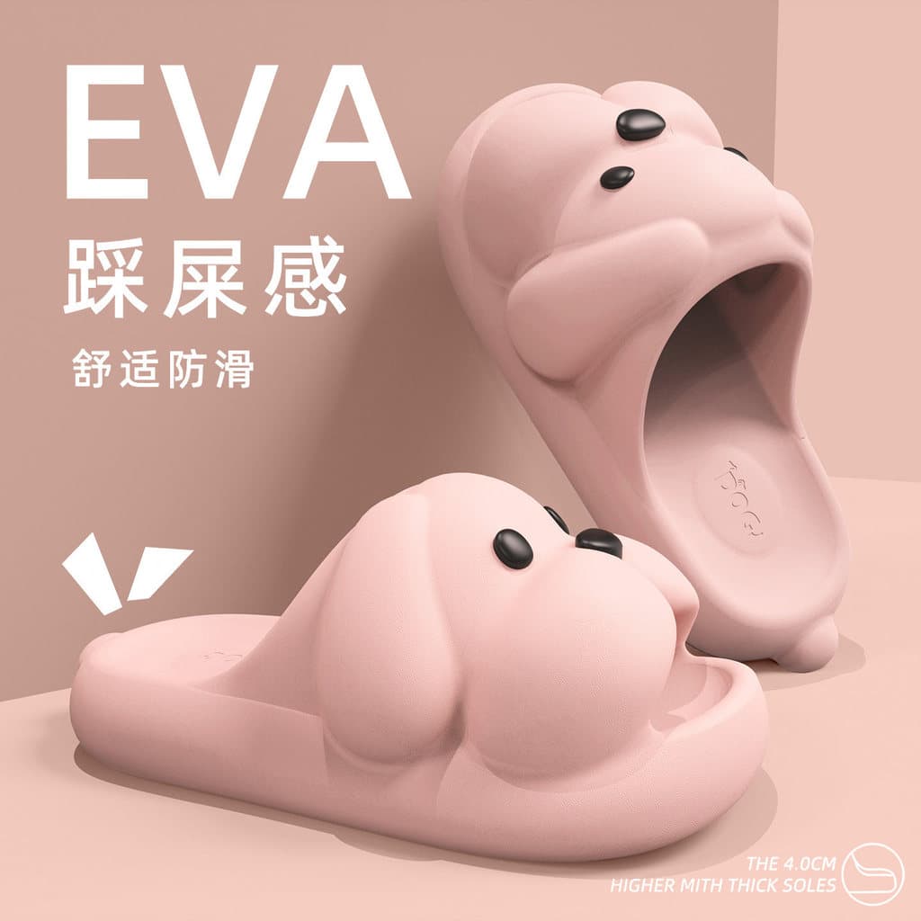 Bonito filhote de cachorro de sola grossa meninas chinelos crianças médio grande crianças verão dos desenhos animados An