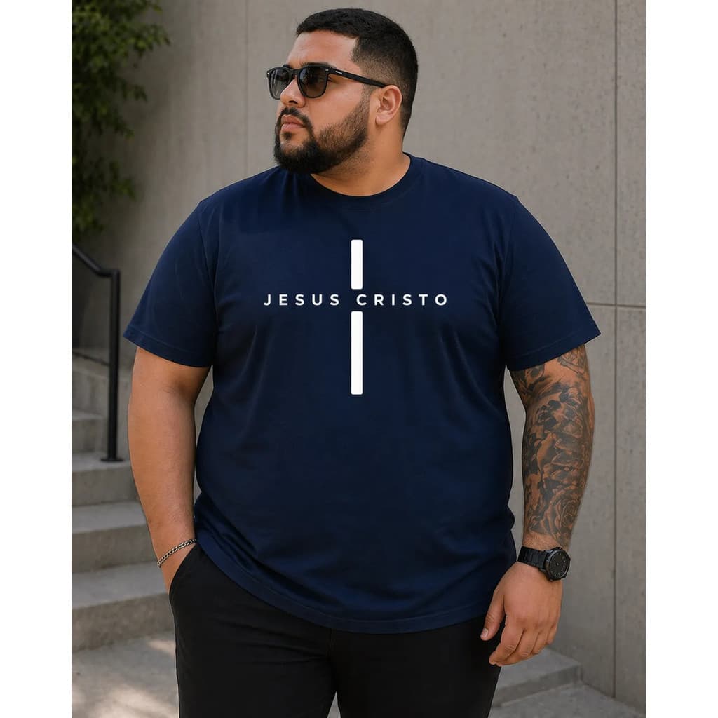 Camiseta Plus Size Estampada Estilo Gospel