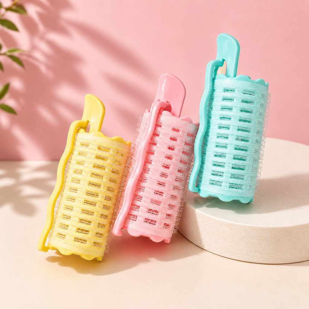 Kit 6 Bobes de Velcro com Presilhas – Franja Volumosa, Volume na Raiz e Cachos Nat