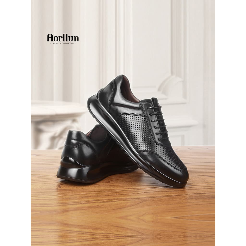 Verão oco respirável sapatos de couro masculino couro genuíno sola macia 2024 camada superior couro Commuter negócios sa