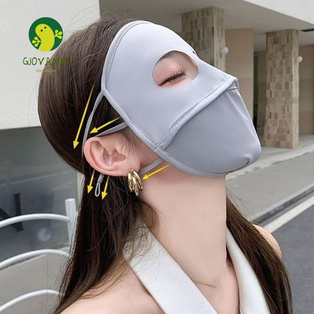 Máscara Protetora Solar GIOVANNI , De Seda Gelada Para Rosto Inteiro De Cor Sólida , Lenços Faciais Com Proteção UV
