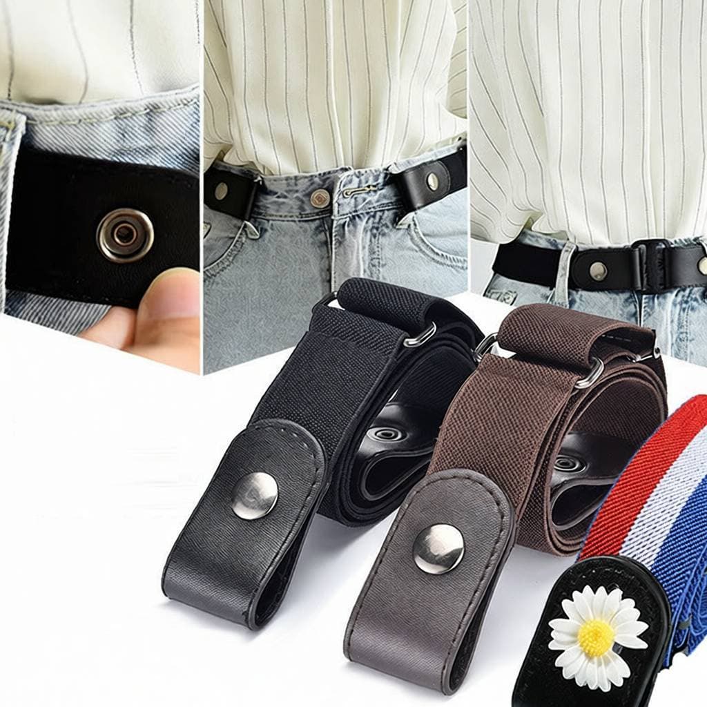 Cinto preguiçoso sem costura invisível elástico cinto senhoras decoração japonesa elástico Jeans cinto