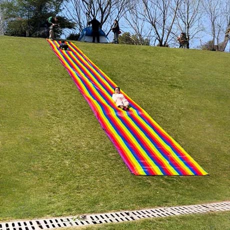 Arco-íris listrado pano deslizante crianças deslizante jardim de infância pai-filho jogo pano deslizante ao ar livre Act