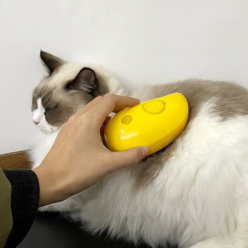 Escova A Vapor Para Gato 3 em 1 -Autolimpante- Removedor De Pêlos- Penteador de Animais De Estimação