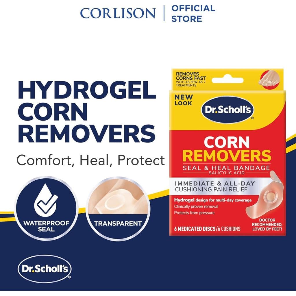 Curativo para Calos Dr.Scholl's Seal&Heal com Tecnologia de Hidrogel, 6 unidades // Remove calos rapidamente e oferece p