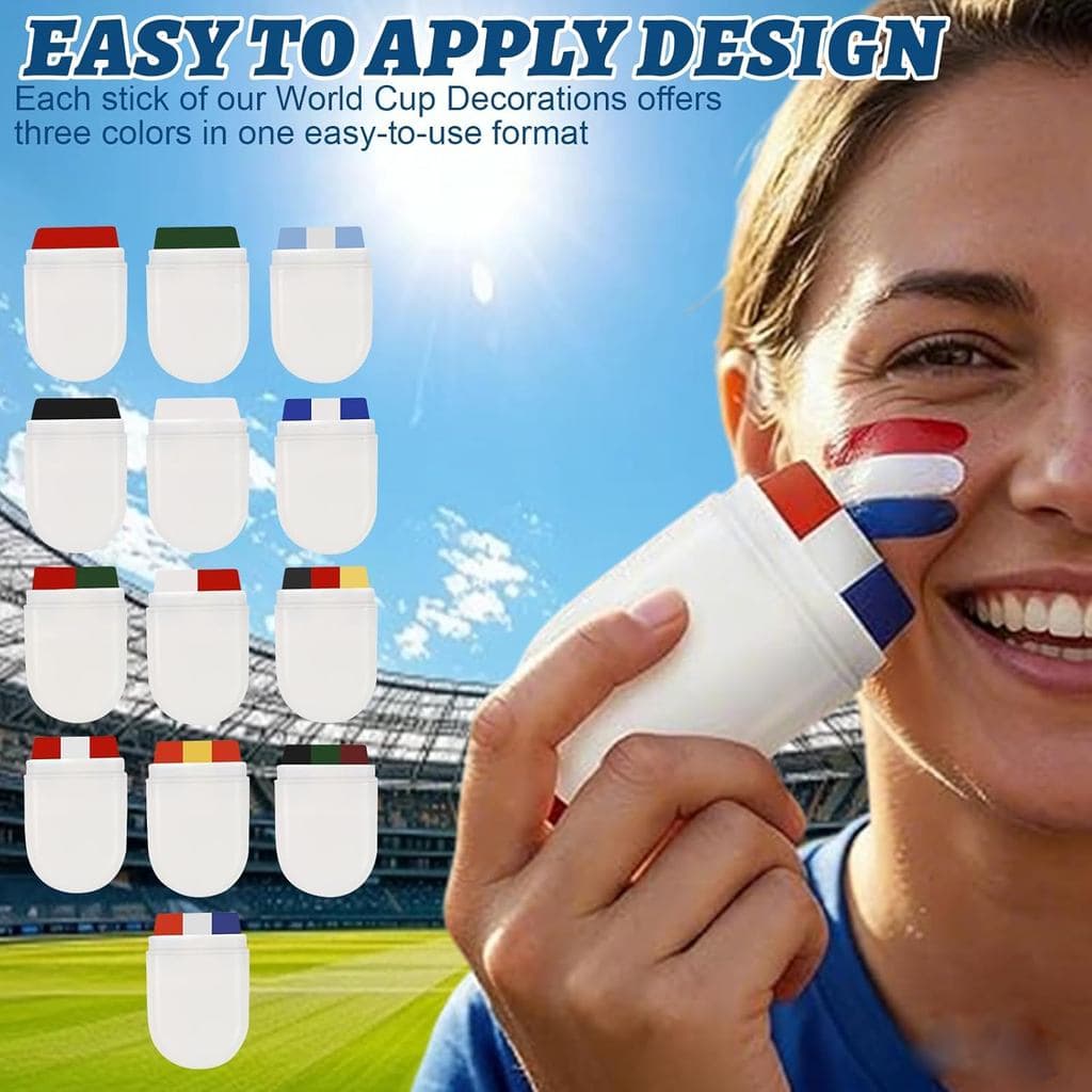 Bastão de pintura facial para a Copa do Mundo 2026, pintura facial para torcedores da Copa do Mundo, bastão de pintura f