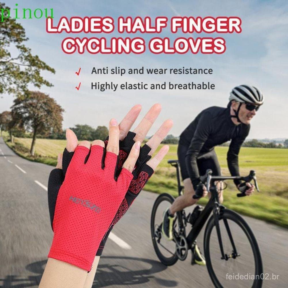 PINOU Luvas De Meio Dedo À Prova De Vento Silicone Equipamento De Ciclismo Sem Dedos Antiderrapante Luva De Tela De Toqu